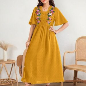 woman long dress